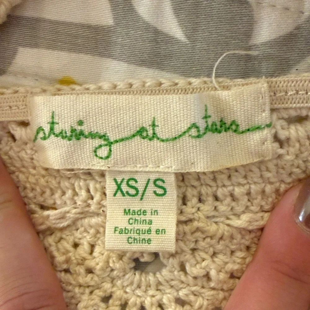 Staring at Stars Crochet Tie-Front Bralette in Cream - Picture 2 of 3